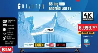DİJİTSU 55 İNÇ UHD ANDROİD LED TV DİJİTSU 55 İNÇ UHD ANDROİD LED TV